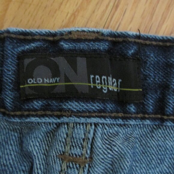 OLD NAVY BOYS  SZ 16 REG JEANS MED BLUE SLUB DENIM LOOSE FIT STR8T LEG ADJ WAIST - Picture 8 of 10